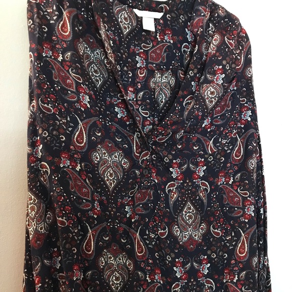 Navy paisley blouse - Picture 5 of 6